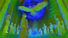 Aiyanna receiving a vision of a great eagle during the Harvest Moon ceremony.