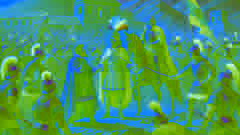 Die Gefangennahme von Atahualpa durch Francisco Pizarro und die spanischen Konquistadoren.