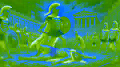 Hektors Tod durch die Hand von Achill während ihres Duells vor den Toren Trojas.
