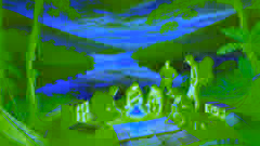 Diego und sein Team schlagen bei Sonnenaufgang am Guatavita-See ihr Lager auf.