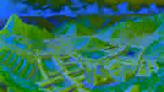 Luftaufnahme der antiken Stadt Cusco, umgeben von den Anden.
