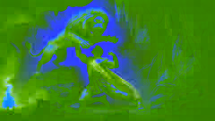 Hercules fighting the Nemean Lion with his bare hands in a rocky cave setting.
