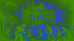Die Stadtbewohner streuen nachts Kalk um das verfallende Herrenhaus von Miss Emily, um einen mysteriösen Geruch zu bekämpfen.