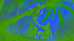 Neferu rescuing a young boy trapped under a fallen palm tree as part of her trial of compassion.