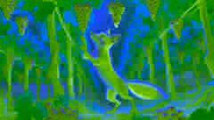Félix, el zorro, está de pie sobre sus patas traseras, estirándose para alcanzar las uvas que cuelgan altas de la vid.