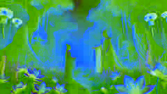 Yu Huang standing before the Queen Mother of the West in a glowing celestial garden, accepting divine trials