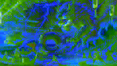 Der Shisa kämpft an der Küste gegen einen riesigen Seeechsen-Drachen, während die Dorfbewohner im Hintergrund vereint stehen.