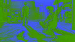 Jim Smiley stands alone, looking disappointed as the sun sets and his frog, Dan’l Webster, sits motionless on the ground.