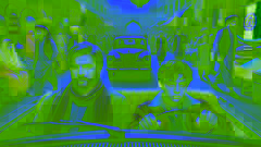 Amir and Baba drive through a bustling Afghan bazaar, with tension between them visible.