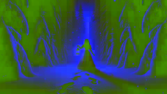 Clara segue pegadas em uma floresta nevada, sua lanterna iluminando o caminho sob a neve que cai e as árvores sombrias.
