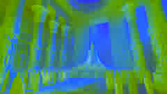 Issy en un altar del templo, ofreciendo bendiciones al pueblo de Egipto.