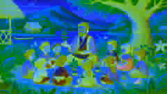 Pi enseignant aux enfants de son village les connaissances traditionnelles et scientifiques, entouré par la nature.