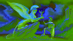 Le Sphinx, perché sur le mont Phicium, les ailes déployées, défie hardiment Œdipe avec son énigme.