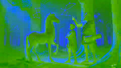 Chiron, the wise centaur, teaches a young hero in a peaceful forest, gesturing toward the stars with a scroll in hand.