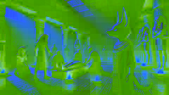 El joven Anubis aprende los ritos de la momificación en un templo tenuemente iluminado, observando las sagradas preparaciones de los sacerdotes.