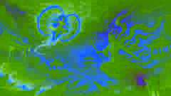 Nezha vuela sobre sus Ruedas de Viento y Fuego mientras combate a la demonio Shiji Niangniang, rodeado de una oscura energía mágica.