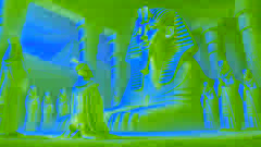 Pharaoh Khafre kneels before the completed Sphinx during its ceremonial unveiling, surrounded by priests in golden light.