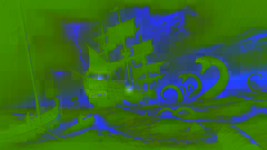 A lone ship battles the Kraken in stormy night seas, with lightning illuminating the chaos