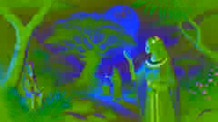 Nefret sammelt unter dem Licht des Mondes Harz von einem leuchtenden Baum, geleitet von der göttlichen Vision der Sekhmet.