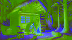 Minokichi despierta en una cabaña débilmente iluminada, sobresaltado por la figura fantasmal de Yuki-onna en la puerta, durante una tormenta de nieve.