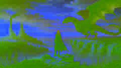 Violeta y Xyron están de pie en un acantilado, observando las ruinas del campo de batalla mientras amanece, señalando un nuevo comienzo.
