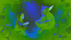 Lila sits with Warrin, the Pukwudgie leader, in a moonlit glen, listening intently.