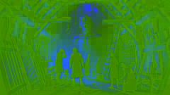 Los aldeanos descubren el inquietante taller de Lukas, donde se encuentra una grotesca escultura de madera en un interior tenuemente iluminado y amenazador.