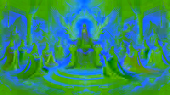 The Jade Emperor appointing deities in a celestial palace, seated on a radiant throne.