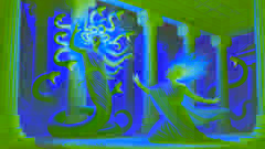 Medusa is cursed by Athena, her hair transforming into serpents within the temple.