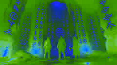 Inside the Cave of Echoes, the brothers confront glowing runes and shifting shadows with courage and curiosity.