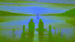 Harriet y Wyn estaban sentados en el muelle al amanecer, reflexionando sobre su futuro incierto.