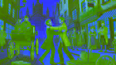 Henry Clerval se reencontra com Victor Frankenstein nas movimentadas ruas, saindo de uma carruagem.