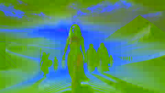 Meret-Ka guiando a sus seguidores a través del desierto hacia el Valle de los Reyes.