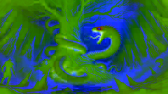 Las raíces de Yggdrasil en Niflheim, con la serpiente Nidhogg royendo las raíces en medio de una oscura y helada atmósfera.