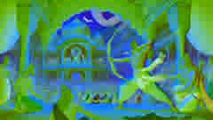Rama levantando y rompiendo el poderoso arco del Señor Shiva durante el swayamvara de Sita.