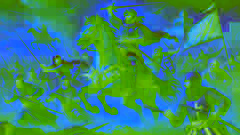 El Cid liderando la carga contra las fuerzas almorávides.