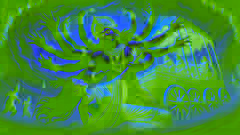 Ravana secuestrando a Sita, mostrando sus diez cabezas y múltiples brazos, mientras Sita se estira con temor.