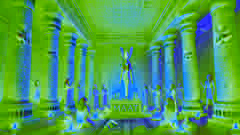 Sacerdotes realizando rituales en un templo egipcio antiguo decorado con jeroglíficos dedicados a Ma'at.