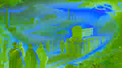 Sacerdotes etíopes transportan el Arca de la Alianza a través de paisajes agrestes hacia la antigua ciudad de Axum.
