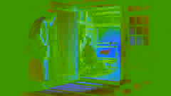 Takao asoma por una puerta y ve a una grúa tejiendo sus plumas en un lienzo, dándose cuenta de la verdad sobre Yukiko.