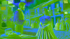 María conoce a un noble adinerado en su humilde aldea mexicana, donde su belleza contrasta con el entorno rústico.