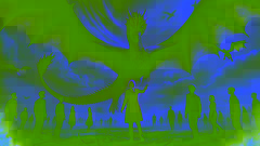 Violeta se une a un dragón de escamas medianoche durante la ceremonia de vinculación, mientras otros cadetes observan con asombro.