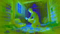 Ethan entdeckt alte Briefe in einer staubigen, verlassenen Hütte.