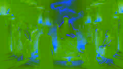The Oracle of Delphi delivers a grave prophecy to the envoys of Atlantis in a dimly lit chamber.