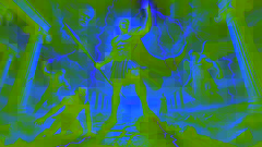 Zeus holds his thunderbolt high after defeating the Titans, with stormy skies and the Titans cast into Tartarus.