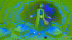 Ali Baba entdeckt die Schatzhöhle der Diebe.