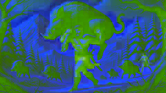 Heracles carrying the massive Erymanthian Boar through a snowy landscape with a look of triumph.