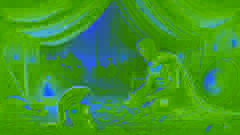 Aquiles está enfurecido em sua tenda, após uma discussão com Agamêmnon, sua armadura dourada jogada ao chão.
