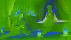 El General Wu, aterrorizado, sostiene un amuleto de jade mientras el fantasma de Meilin se cierne sobre su oscura habitación.