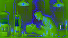Victor Frankenstein anima sua criatura em uma noite tempestuosa, em um laboratório repleto de equipamentos.